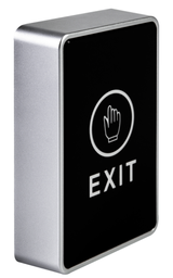 [156] PULSADOR TOUCH SCREEN EXIT PLATEADO CON NEGRO 12V / UNI